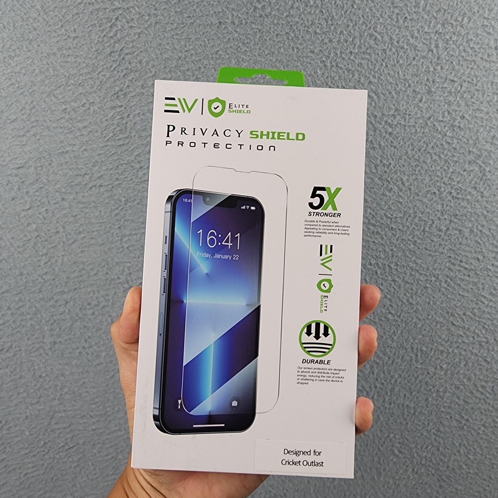 EVO Elite Shield Privacy Tempered Glass Screen Protector Cricket Outlast Clear